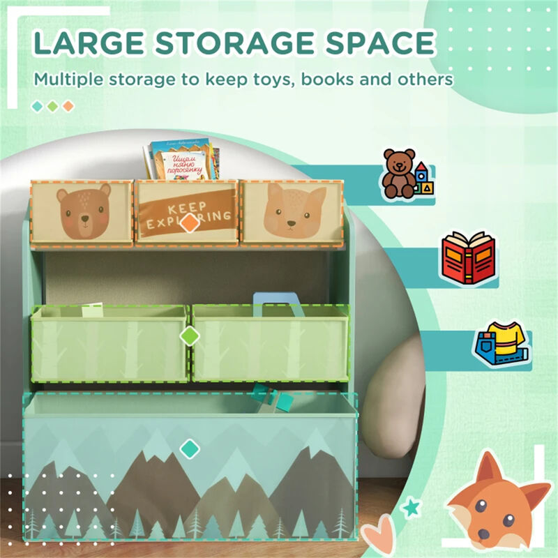Kids' Toy Organizer with Storage Bins Spacious Playroom Storage Solution