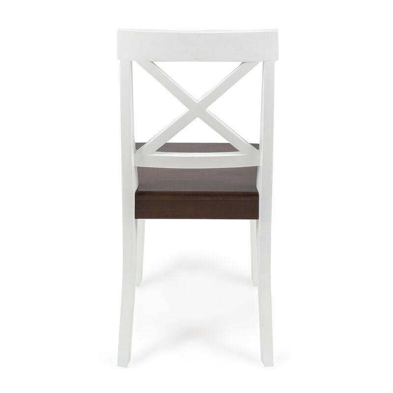 Merax Farmhouse Acacia Wood Dining Chairs 2 PCS