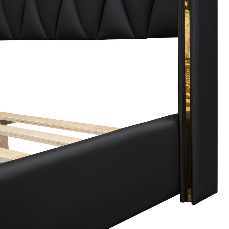 Merax Light Luxurious PU Platform Bed