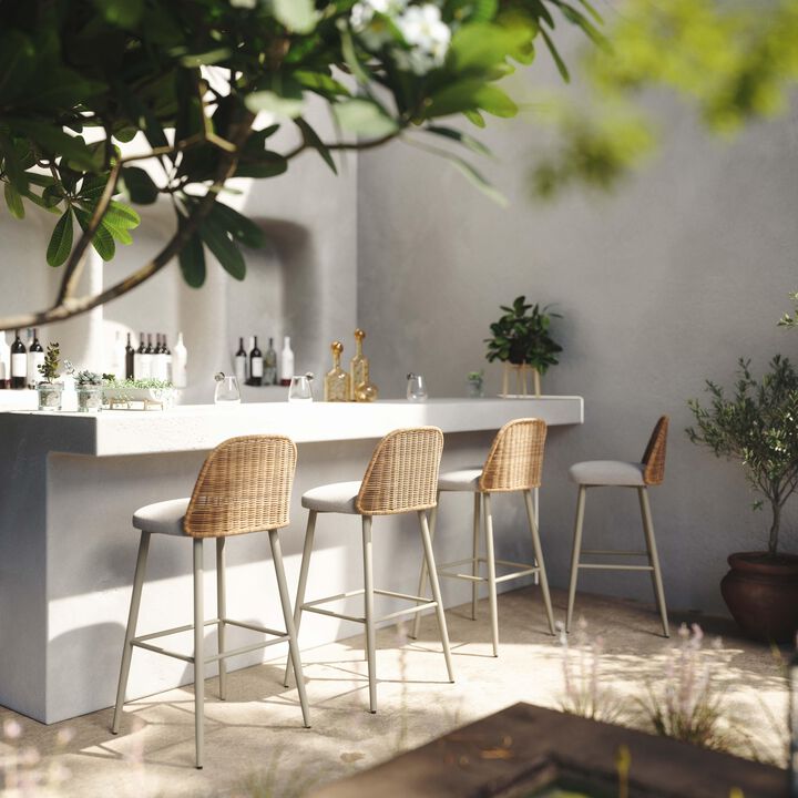 Alexa Cream Outdoor Counter Stool