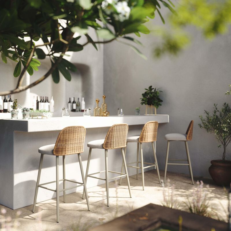 Alexa Cream Outdoor Counter Stool