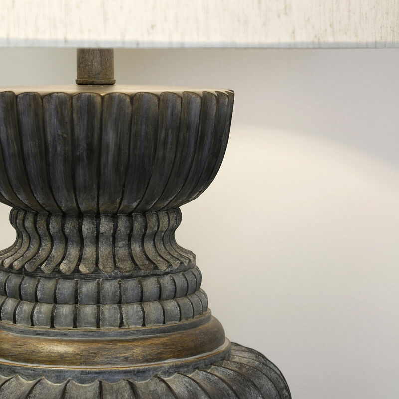 Ribbed Malta Black Table Lamp (Set of 2)