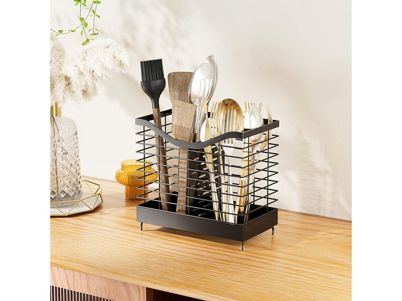 Uninol 2 Grids Utensil holder for Kitchen Counter - 7.9" x 4.3" x 7.5