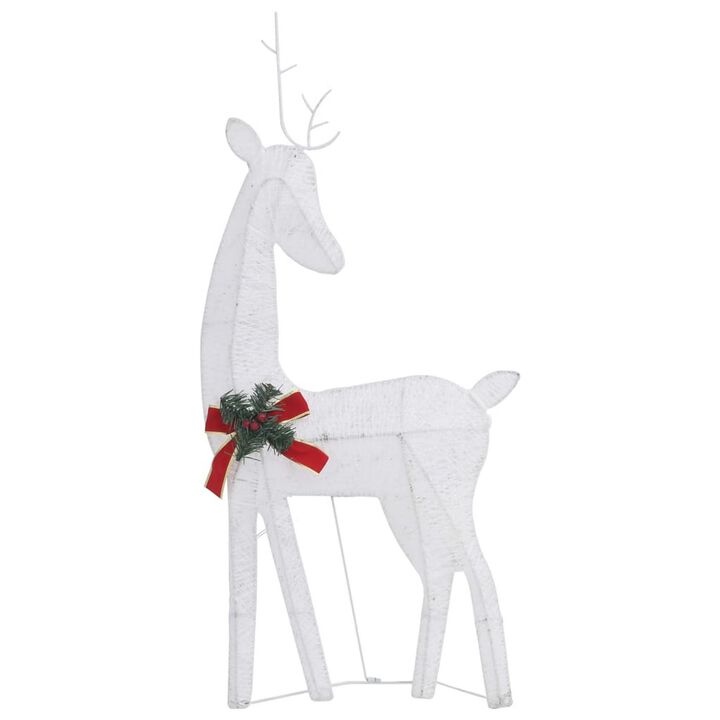 Outdoor 3 Reindeer Christmas Decoration, 90 Cool White LEDs, Steel - Benzara