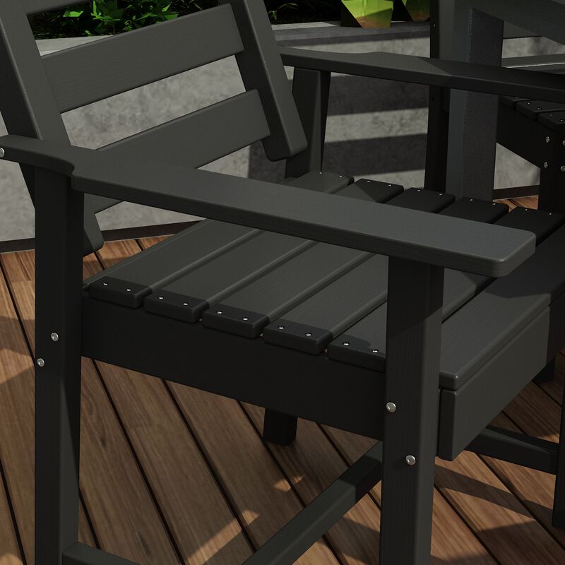 FUFU&GAGA Patio Dining Chair with Armrests, Waterproof, UV Resistant (Pack of 2) (23.6" W x 18.9" D x 33.5" H),Grey