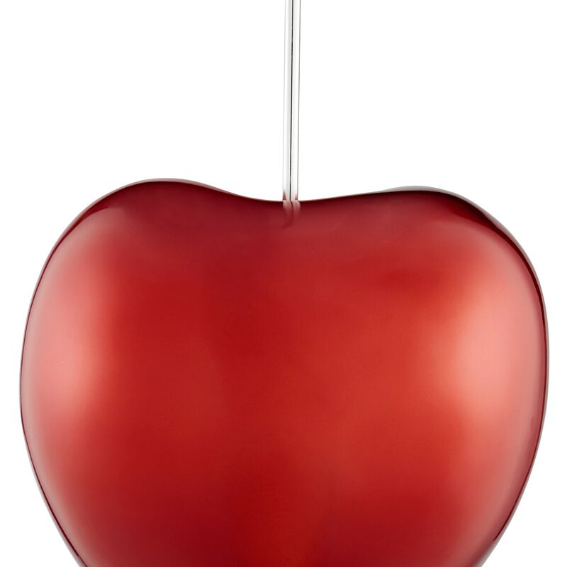Cherry Sculpture Bright Red Resin Handmade 25" Tall