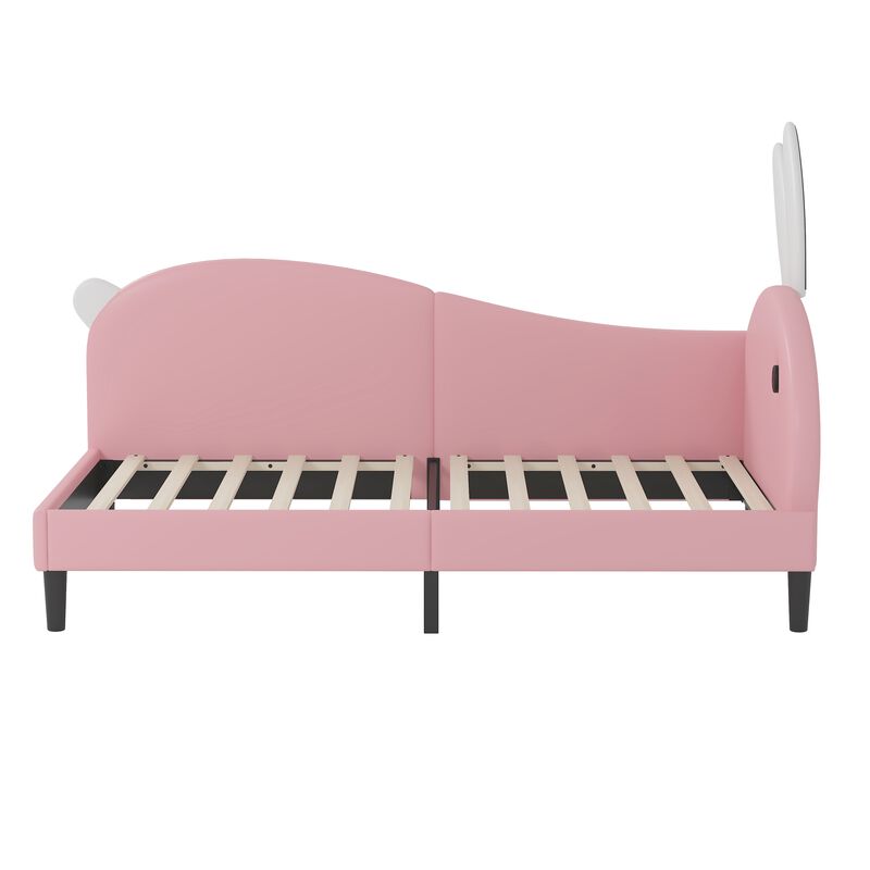 Merax PU Upholstered Rabbit-Shape Daybed Bed