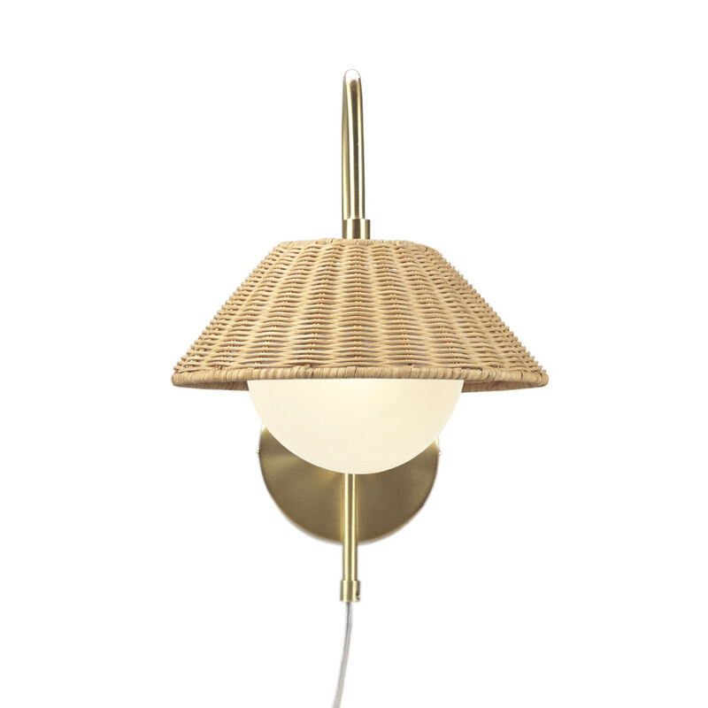 Gracie Mills Kash Serenity Rattan Weave Wall Sconce