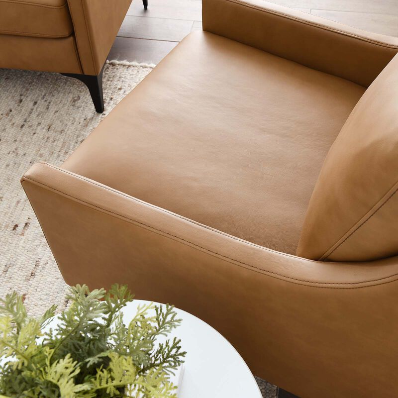 Corland Leather Armchair Brown