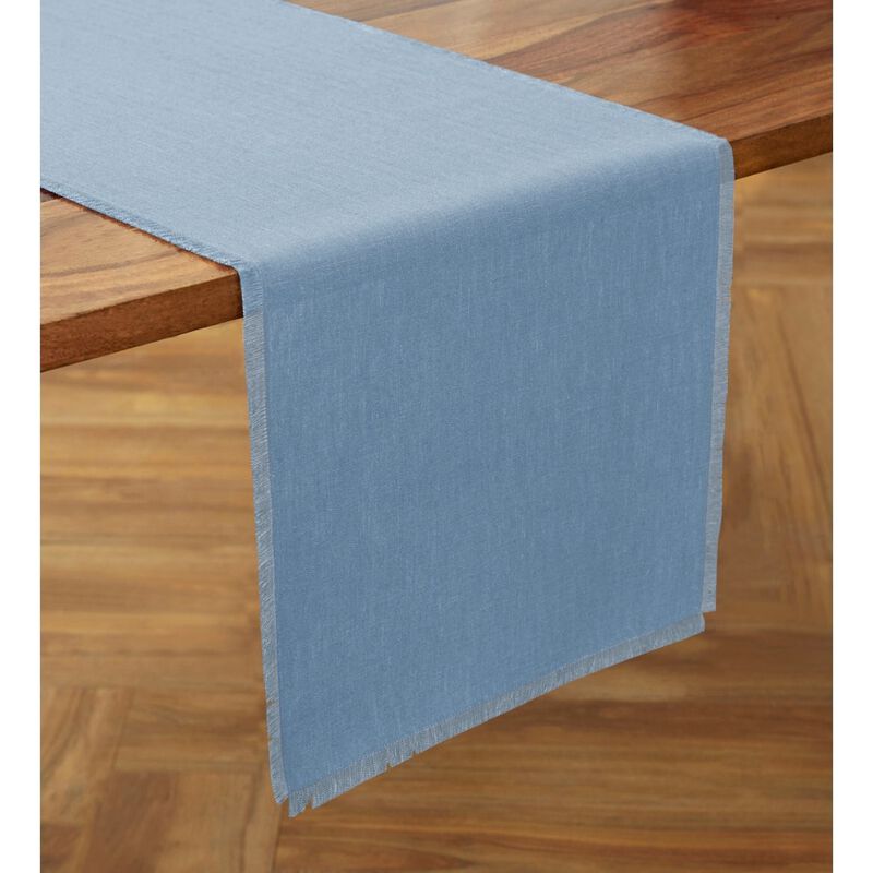Solino Home 100% Pure Linen Table Runner 14 x 60 Inch | Fringe