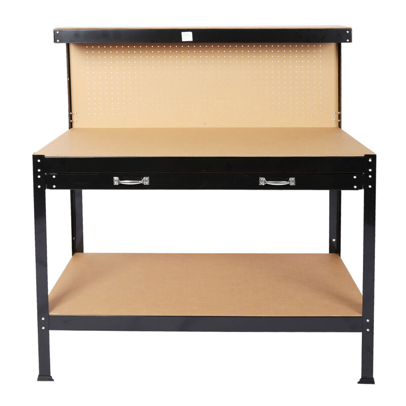 Steel Workbench Tool Storage Work Bench Workshop Tools Table with Drawer And Peg Board