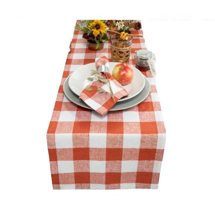 Solino Home 100% Pure Linen Table Runner | Buffalo Check