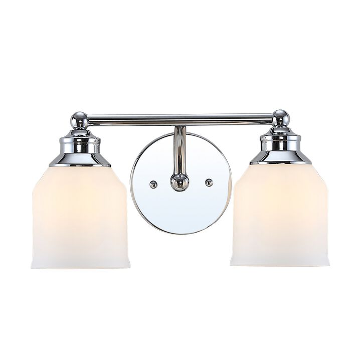 Lydia Iron/Frosted Glass Farmhouse Cottage LED Vanity Light
