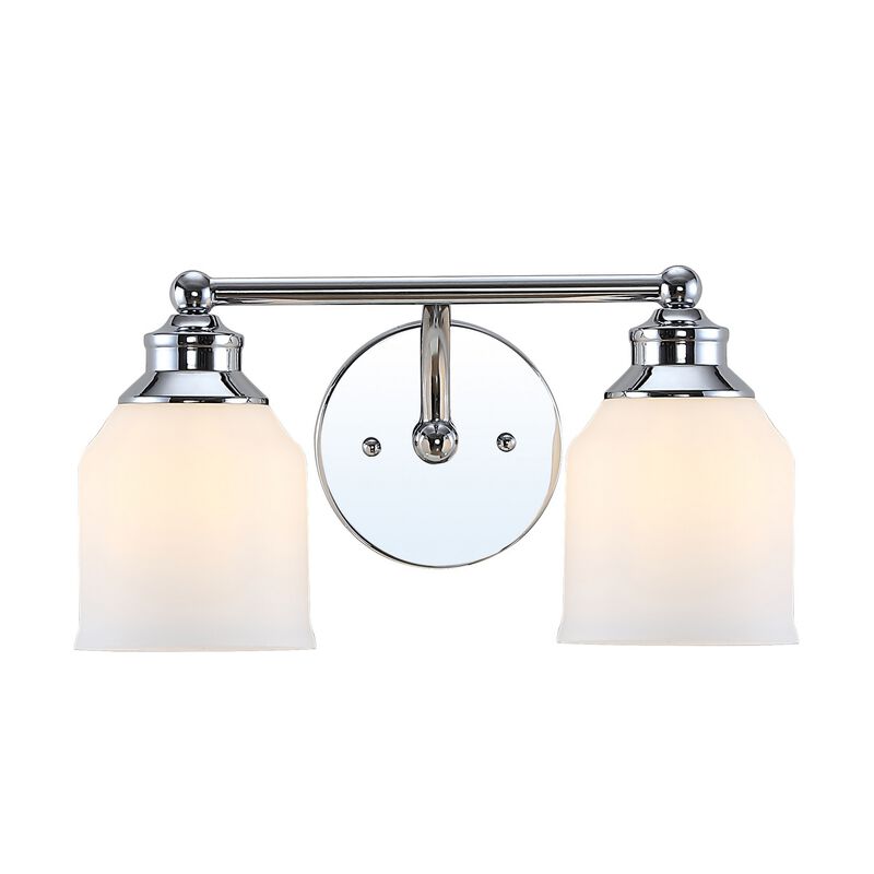 Lydia Iron/Frosted Glass Farmhouse Cottage LED Vanity Light