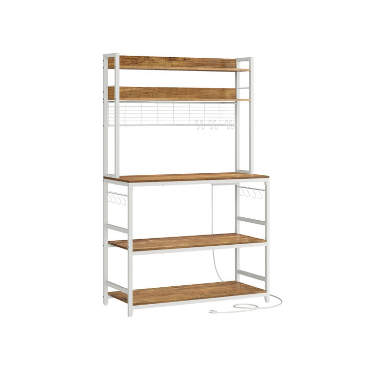 Hutch Bakers Rack with Power Outlet