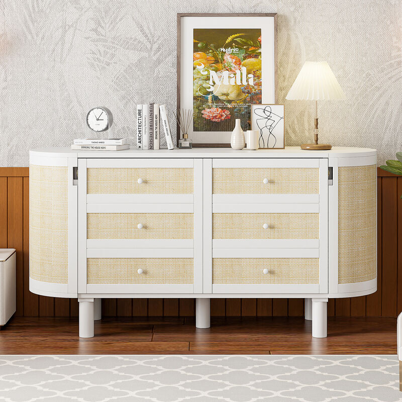 Merax Modern Woven Design Murphy Bed with Hidden Storage