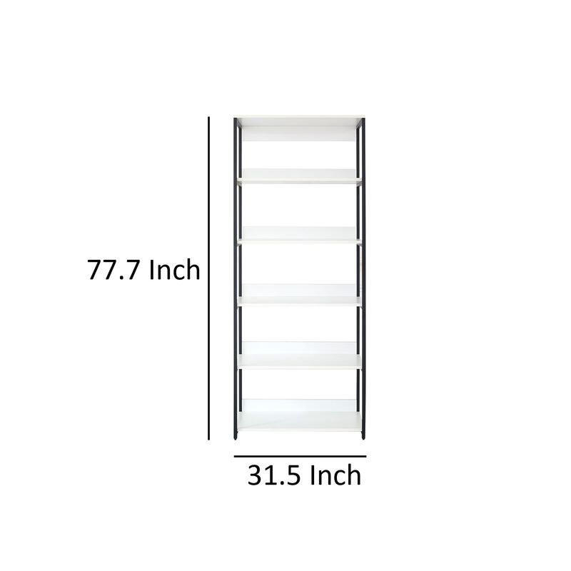Cox Tall Modular Closet System, 5 Storage Shelves and Black Metal Frame