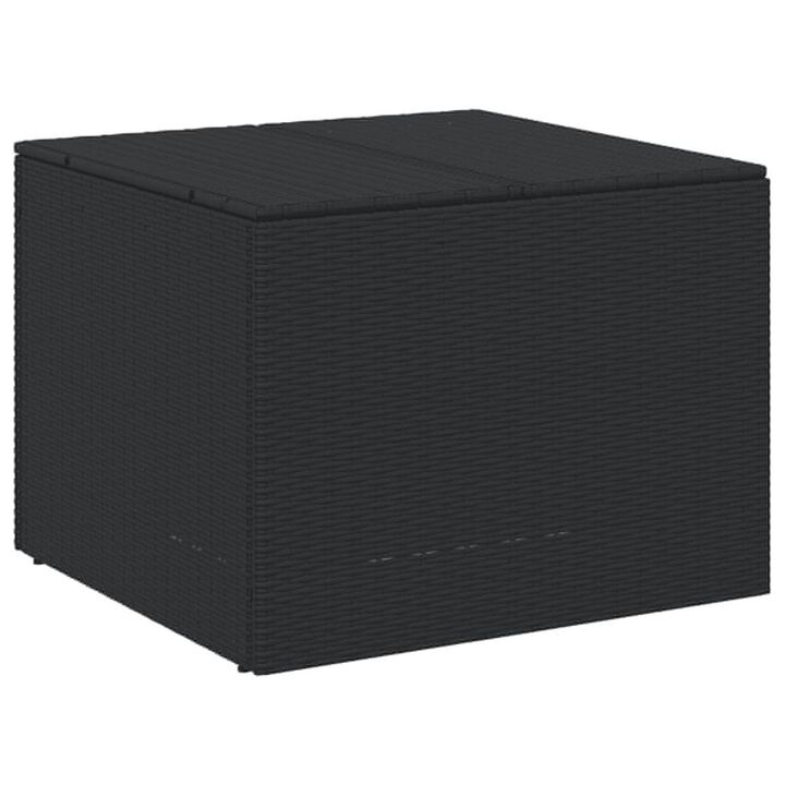 Outdoor Storage Box, Water Resistant Inner Bag 32 Inch Black PE Rattan - Benzara