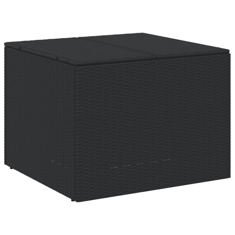 Outdoor Storage Box, Water Resistant Inner Bag 32 Inch Black PE Rattan - Benzara