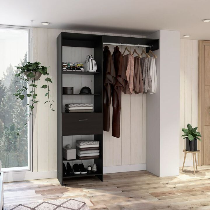 150 Closet System British, Bedroom, Black