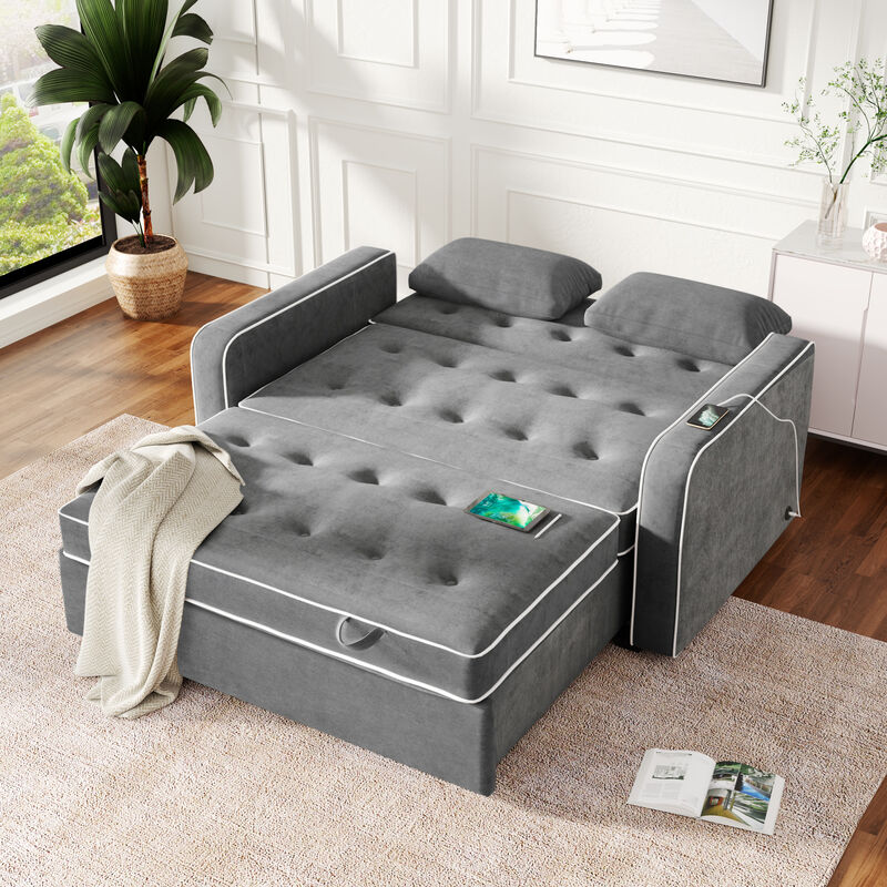 Merax Pull Out Sleeper Sofa Bed with Dual USB Charging Port