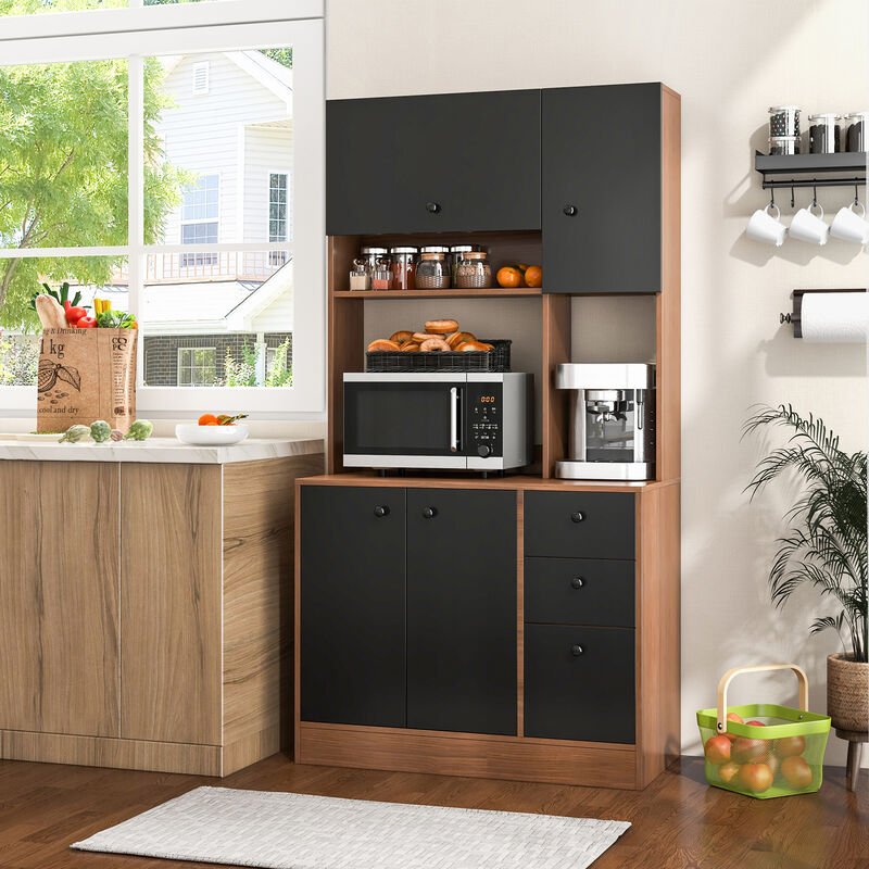 71-Inch Kitchen Pantry Cabinet with 3 Storage Shelves and 3 Spacious Drawers