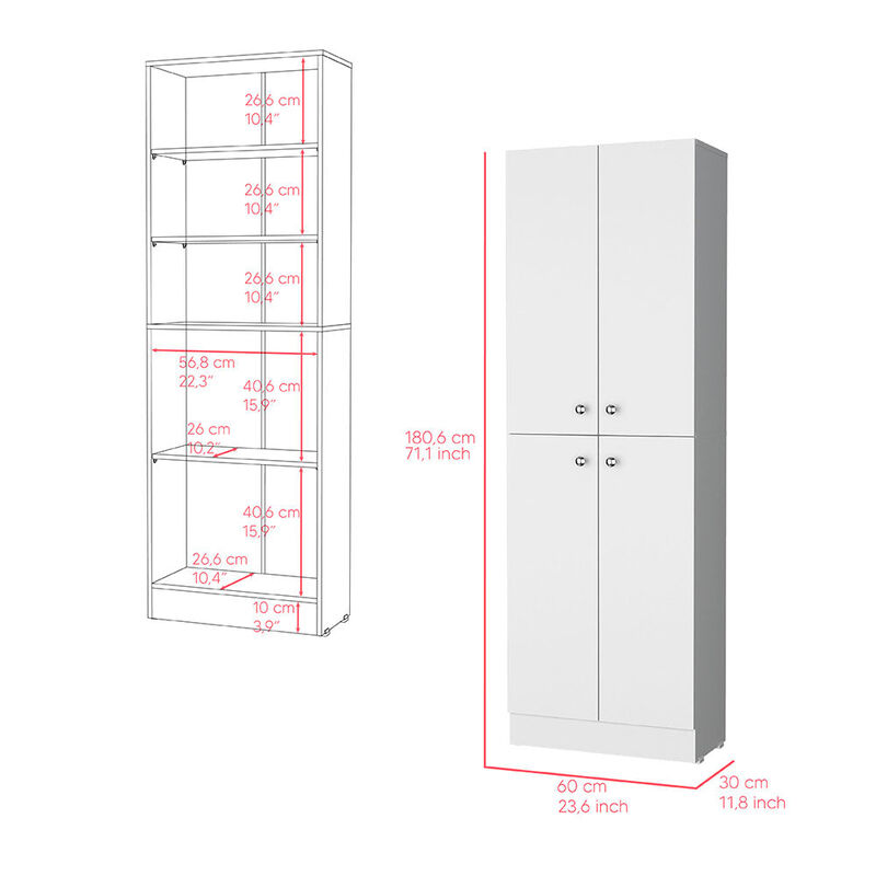 Pantry Cabinet Coahoma, Kitchen, White