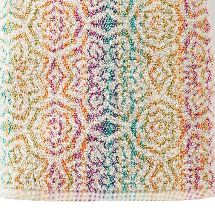 SKL Home Saturday Knight Ltd Rhapsody Bold Colors And An Intricate Pattern Reversible Bath Towel 27x50", Multi