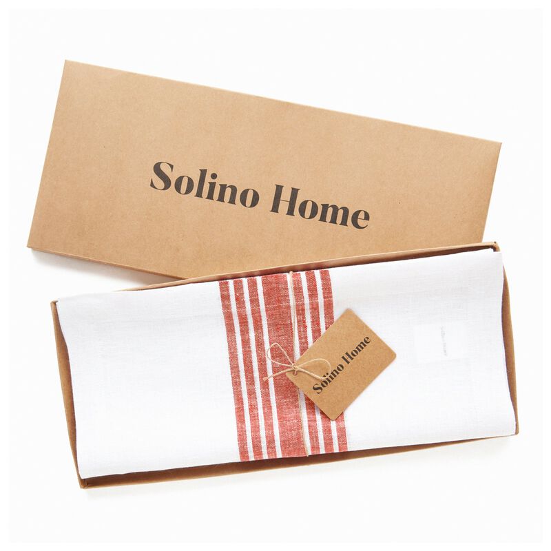 Solino Home 100% Pure Linen Table Runner | Farmhouse
