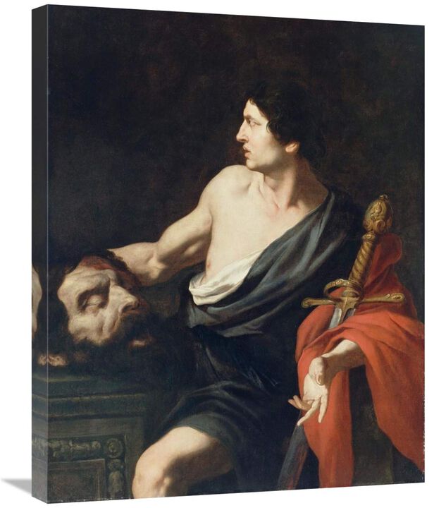 David with the Head of Goliath-Canvas Art-22x28