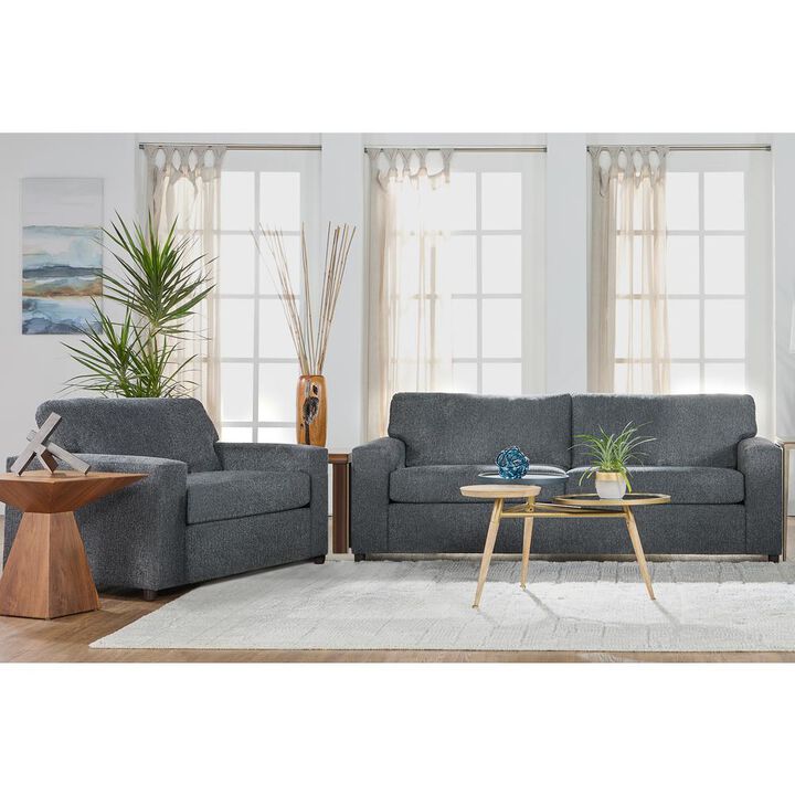 New Classic Furniture Kylo Ash Gray Polyester Fabric Couch and Oversized Chair