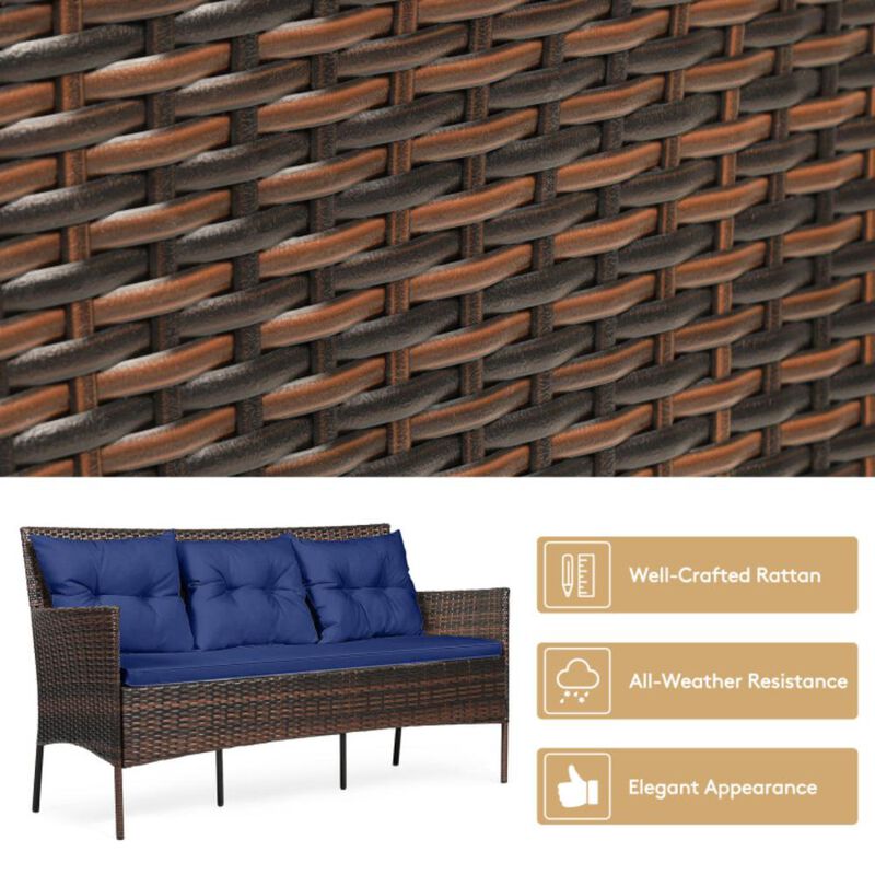 Hivvago 3 Pieces Patio Furniture Sectional Set with 5 Cozy Cushions