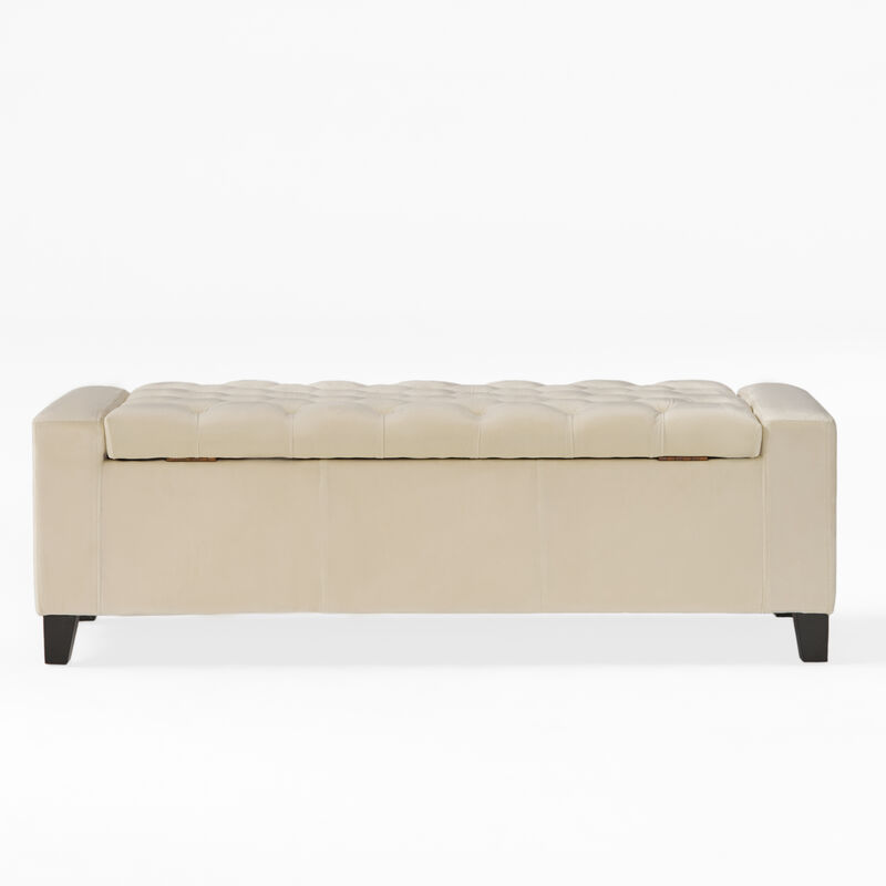 Merax Fabric Upholstered Storage Ottoman for Living Room, Bedroom