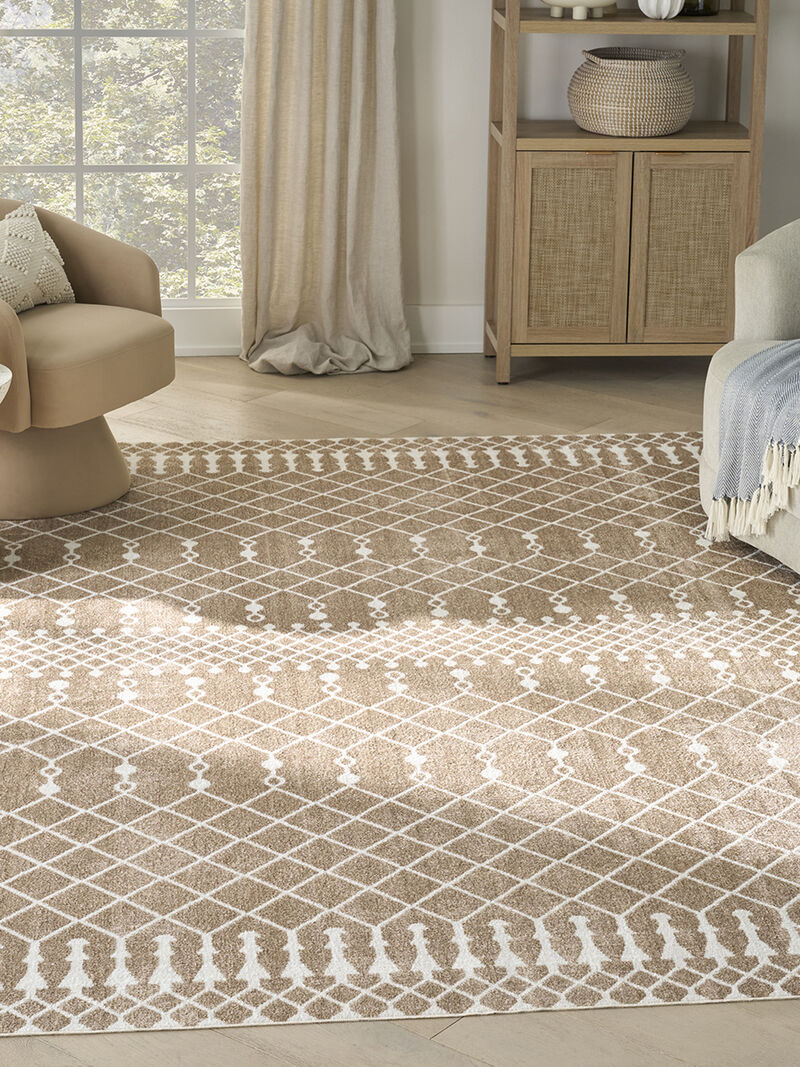 Astra Machine Washable ASW10 Taupe 7'10" x 10' Rug