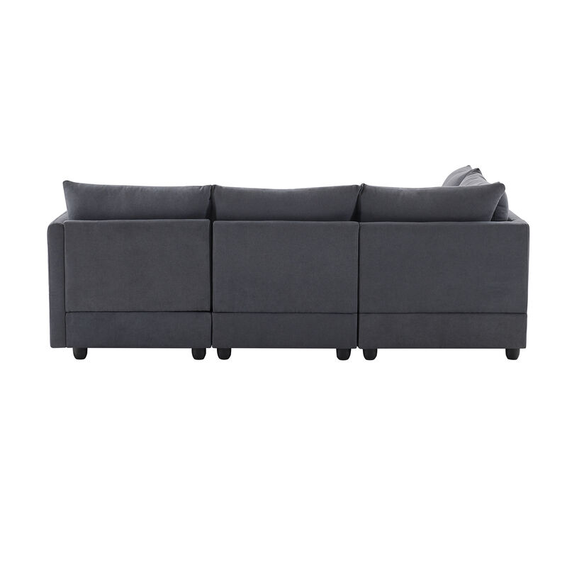 Merax 5-Seat Sofa Couch with Convertible Ottoman
