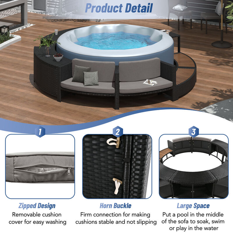 Merax Spa Frame Patio Rattan Sofa Set