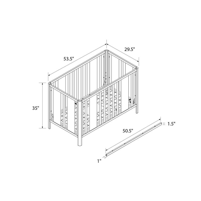 Little Seeds Crawford Curved Post 3-in-1 Crib