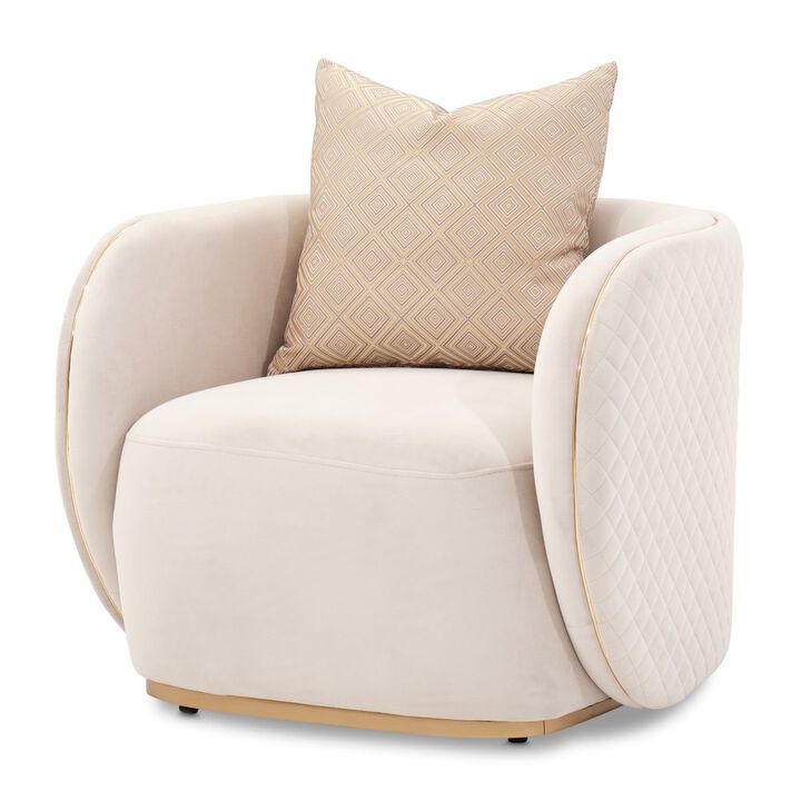Michael Amini Ariana Accent Chair - Beige/Gold