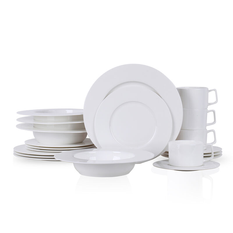 Stone Lain Sylvie Bone China 20 Piece Dinnerware Set, White