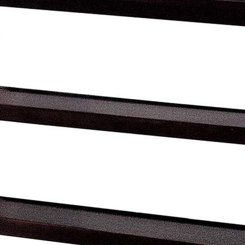 Transitional Wooden Sofa Table With "X" Side Design & Two Shelves, Dark Brown-Benzara