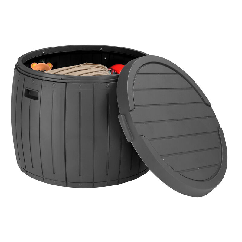 Thickened 36-Gallon Round Deck Box for Outdoor Storage & Organization