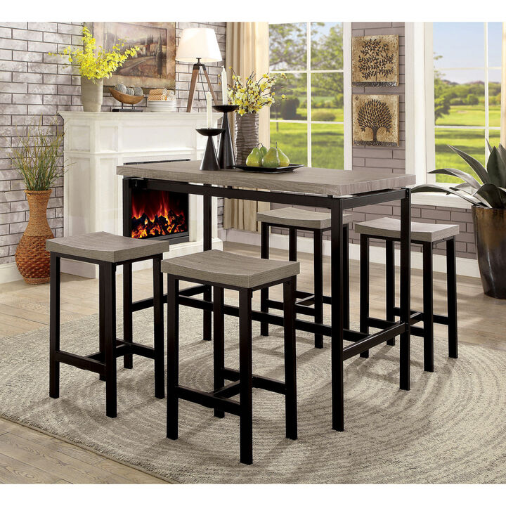 5 Piece Two Tone Counter Height Dining Table Set