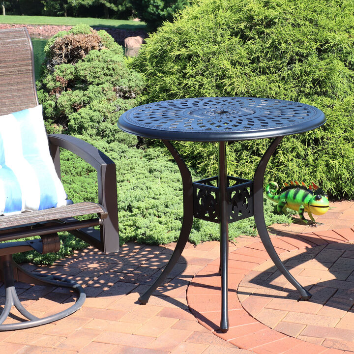 Sunnydaze 30.75 in Sigonella Cast Aluminum Round Patio Dining Table