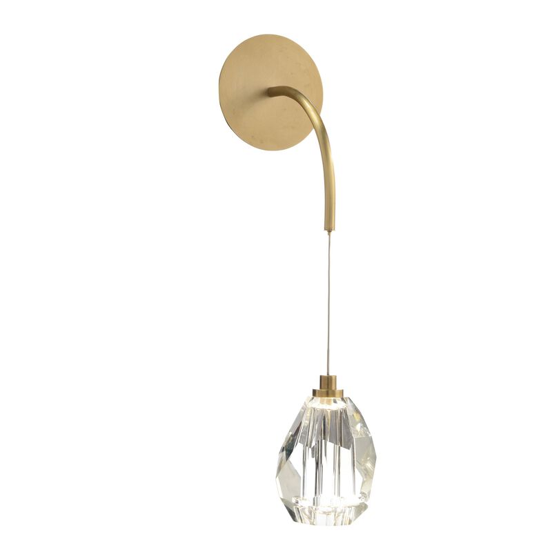 Faceted Cut Crystal Single-Droplight Sconce