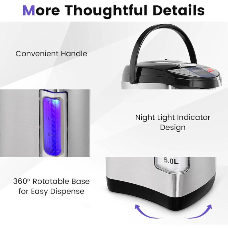 Hivvago 5-liter Electric LCD Water Boiler and Warmer