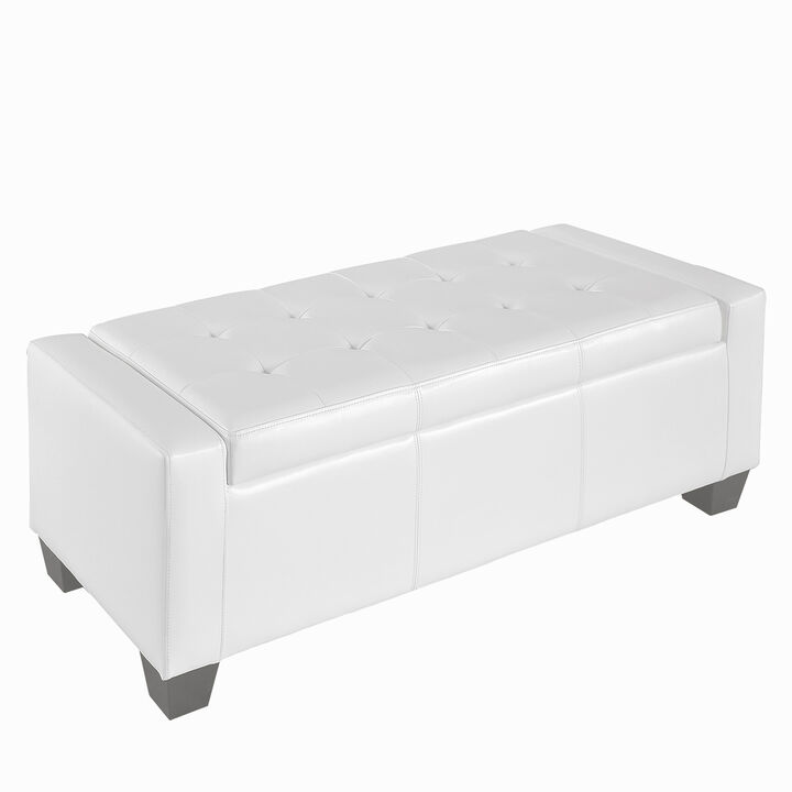 Home Modern Ottoman Storage Bench Seat Footrest Sofa Shoe Faux Leather