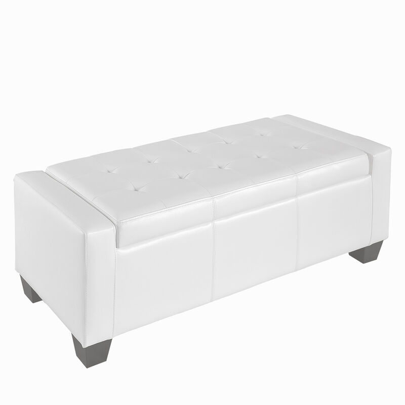 Home Modern Ottoman Storage Bench Seat Footrest Sofa Shoe Faux Leather