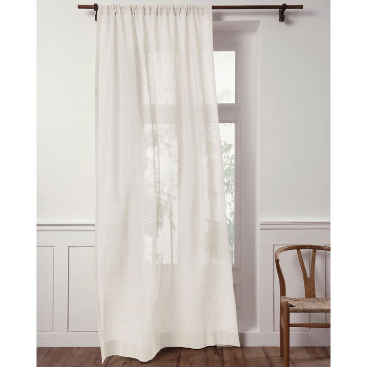 Solino Home 100% Pure Linen Sheer Curtain for Thanksgiving, Christmas