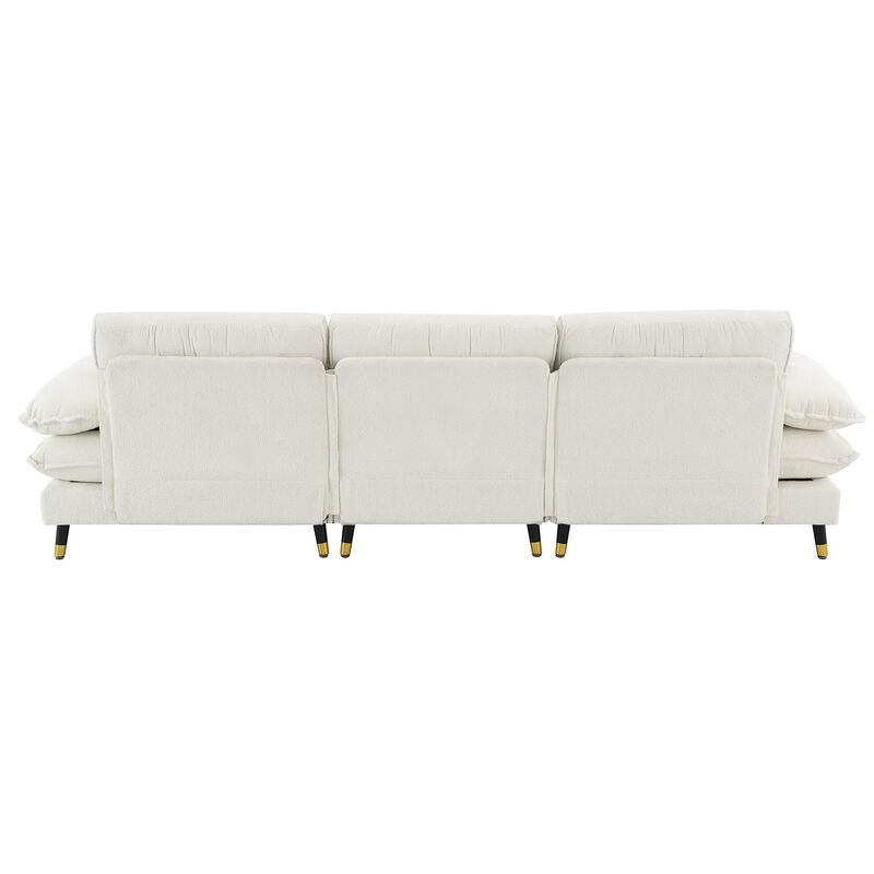 Merax L shaped Convertible Tufted Sectional Sofa