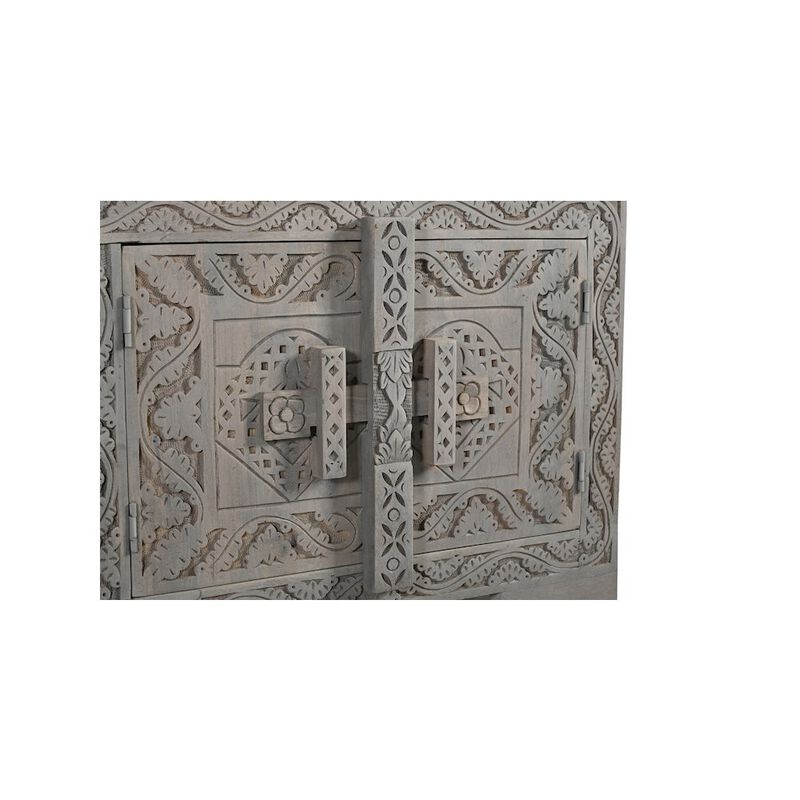 Taran Designs Grayson 6-door Carved Solid Wood TV Stand